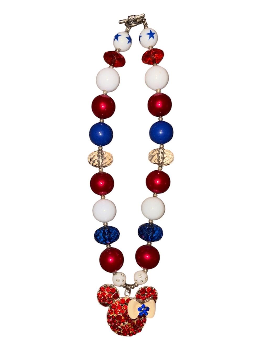 Bubblegum Chunky Beaded Necklace Minnie Mouse Inspired
